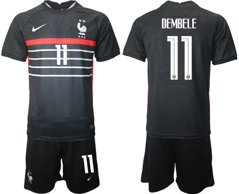Men 2022 World Cup National Team France home black #11 Soccer Jerseys